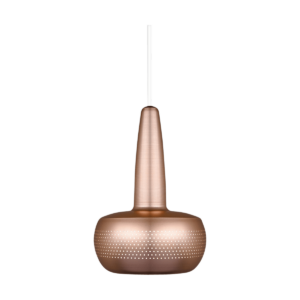 Clava hanglamp brushed copper - met koordset wit - Ø 21,5 cm Koper