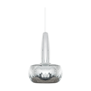 Clava hanglamp polished steel - met koordset wit - Ø 21,5 cm Grijs
