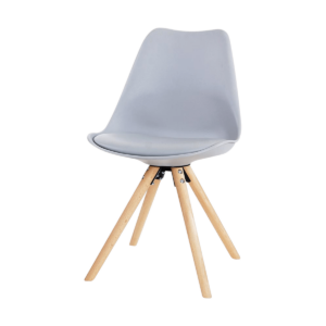 Legno eetkamerstoel lichtgrijs - houten onderstel Grijs