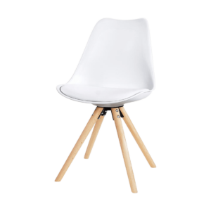 Legno eetkamerstoel wit - houten onderstel Wit