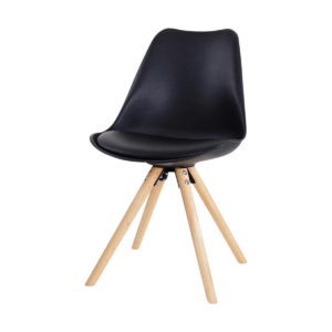 Legno eetkamerstoel zwart - houten onderstel Zwart