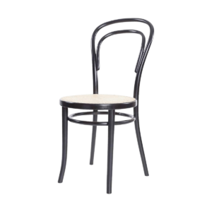 Vienna Thonet No. 14 houten bistrostoel zwart - met rotan zitting Zwart