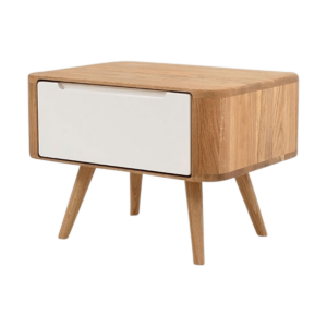 Ena nightstand 55 houten nachtkastje naturel - 1 lade Bruin