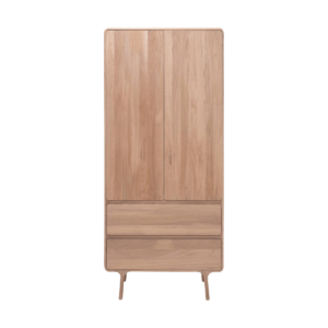 Fawn wardrobe houten kledingkast naturel - 200 x 90 cm Bruin