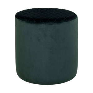 Jip velvet poef donkergroen - Ø 34 cm Groen