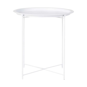 Tiffany metalen bijzettafel wit - Ø 47 cm Wit