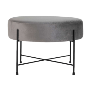 Louie poef velvet grijs - Ø 61 cm Grijs