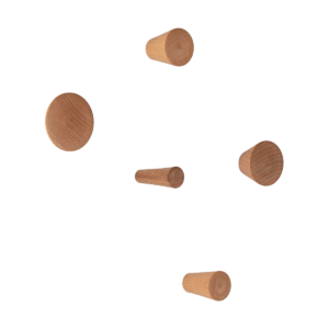 Olivier houten wandknop naturel - set van 5 Bruin