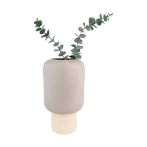 Charlie vaas keramiek grijs - Ø 15 x 27 cm Grijs