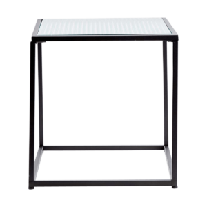 Vigo glazen bijzettafel - 35 x 35 cm Zwart