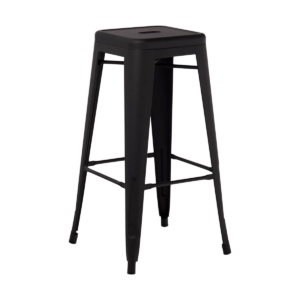 Metalen barkruk mat zwart - 65 cm Zwart