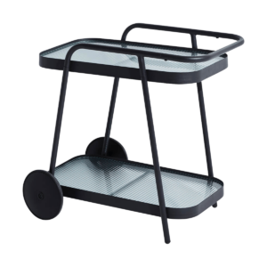 Lisa glazen keuken trolley zwart Zwart