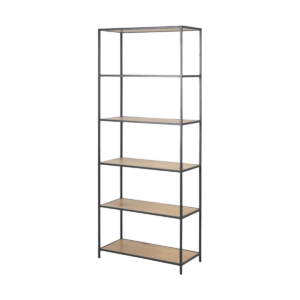 Vic houten staande boekenkast naturel - 77 x 185 cm Blauw