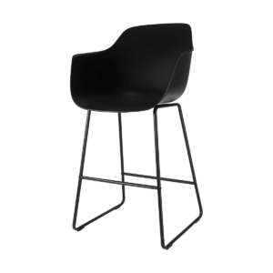 Nino barkruk zwart met armleuningen - zwart onderstel - 65 cm Zwart