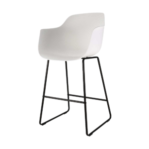 Nino barkruk wit met armleuningen - zwart onderstel - 65 cm Wit