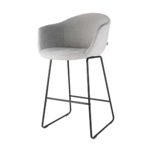 Nino barkruk grijs met armleuningen - zwart onderstel - 65 cm Grijs