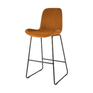 Nino barkruk velvet oker brons - zwart onderstel - 75 cm Bruin