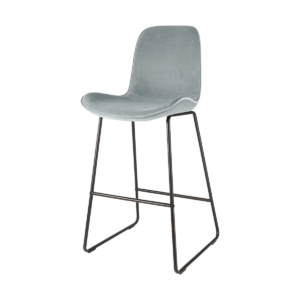 Nino barkruk velvet blauw - zwart onderstel - 75 cm Blauw
