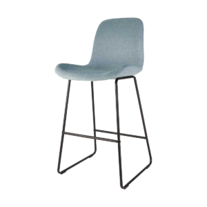 Nino barkruk lichtblauw - zwart onderstel - 75 cm Blauw