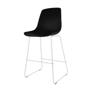 Nino barkruk zwart - wit onderstel - 65 cm Zwart