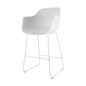 Nino barkruk wit met armleuningen - wit onderstel - 65 cm Wit