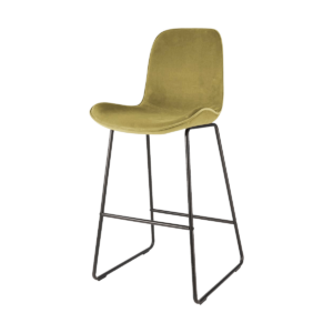 Nino barkruk velvet olijf groen - zwart onderstel - 75 cm Groen
