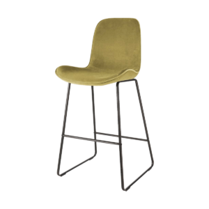 Nino barkruk velvet olijf groen - zwart onderstel - 65 cm Groen
