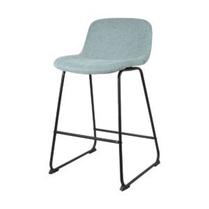 Nino barkruk zacht groen met lage rugleuning - zwart onderstel - 65 cm Groen