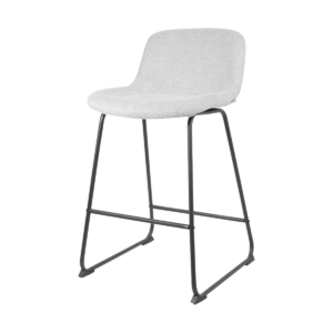 Nino barkruk grijs met lage rugleuning - zwart onderstel - 65 cm Grijs