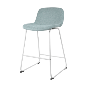 Nino barkruk zacht groen met lage rugleuning - wit onderstel - 65 cm Groen