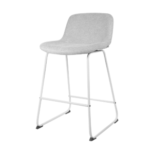 Nino barkruk grijs met lage rugleuning - wit onderstel - 65 cm Grijs