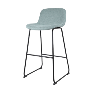 Nino barkruk zacht groen met lage rugleuning - zwart onderstel - 75 cm Groen