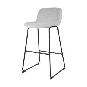 Nino barkruk grijs met lage rugleuning- zwart onderstel - 75 cm Grijs