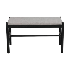 Milford eikenhouten bankje zwart - met zitkussen - 80 x 46 cm Zwart