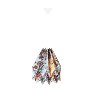 Origami hanglamp met koordset - Papier - Bloemenprint - Ø 30 cm - Geel Geel