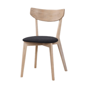 Rowico Home - Eikenhouten eetkamerstoel Ami, whitewash/donkergrijs