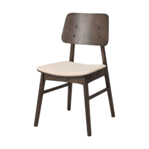 Nagano houten eetkamerstoel bruin - met beige zitkussen Beige