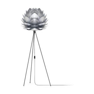 Silvia Medium vloerlamp brushed steel - met tripod zwart - Ø 50 cm Grijs