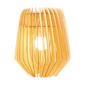 Spin houten hanglamp met koordset wit - Large Ø 50 cm Bruin