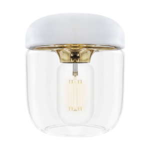 Acorn lampenkap wit met brass - Ø 14 cm Wit