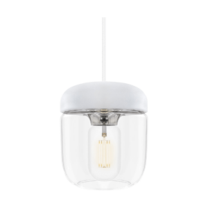 Acorn hanglamp wit met steel - met koordset wit -  Ø 14 cm Wit