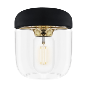 Acorn lampenkap zwart met brass -  Ø 14 cm Zwart
