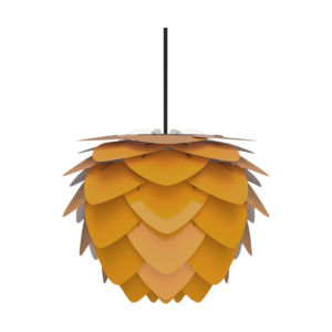 Aluvia Mini hanglamp saffron yellow - met koordset zwart - Ø 40 cm Geel