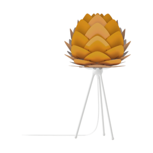 Aluvia Mini tafellamp saffron yellow - met tripod wit - Ø 40 cm Geel