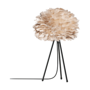 Eos Micro tafellamp light brown - met tripod zwart - Ø 22 cm Bruin
