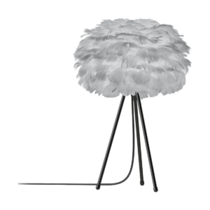 Eos Micro tafellamp light grey - met tripod zwart - Ø 22 cm Grijs