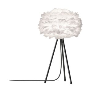Eos Micro tafellamp white - met tripod zwart - Ø 22 cm Wit