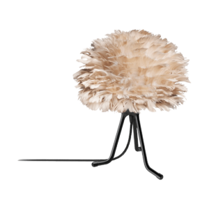 Eos Micro tafellamp light brown - met verstelbare tafelstandaard zwart - Ø 22 cm Bruin
