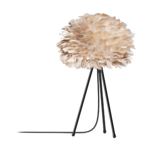 Eos Mini tafellamp light brown - met tripod zwart - Ø 35 cm Bruin