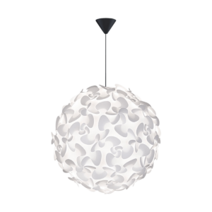 Lora Medium hanglamp white - met koordset zwart - Ø 45 cm Wit